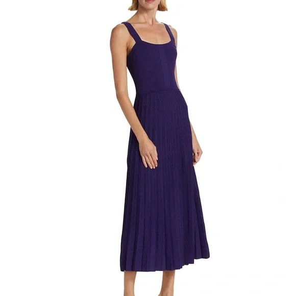 white christmas dresses DANCING PLEAT SHORT SLEEVE PLEATED FIT AND FLARE DRESS – Jason Wu Studio